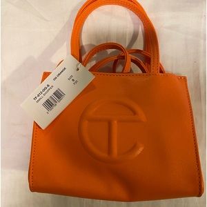 Orange Telfar Shopping Bag